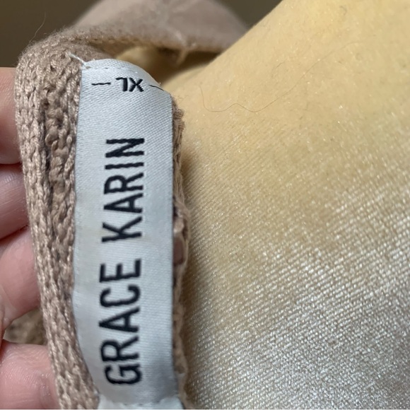 Dusty mauve crochet open knot, button cardigan. - Picture 7 of 7